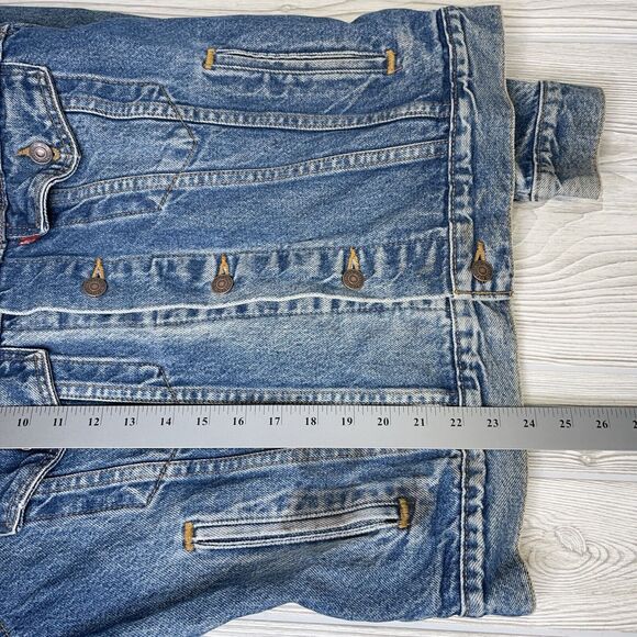 Levi's Denim Trucker Jacket Men's 38 Vintage 70506-0216 Distressed Faded Stained - Picture 12 of 15